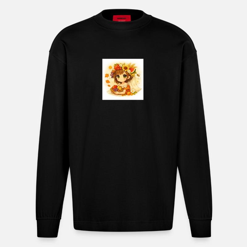Mariée d été  - Manches longues bio épais oversize fabriqué en UE - SOLID BLACK