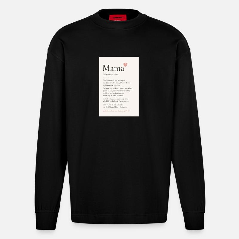 Danke Mama - Heavyweight Oversized Organic Langarmshirt Made in EU - SOLID BLACK