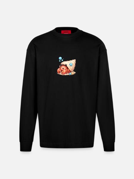 Cancer - Heavyweight Oversized Organic Longsleeve Shirt Made in EU - SOLID BLACK