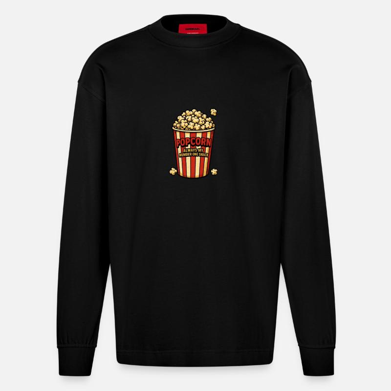 POP-CORN - Manches longues bio épais oversize fabriqué en UE - SOLID BLACK