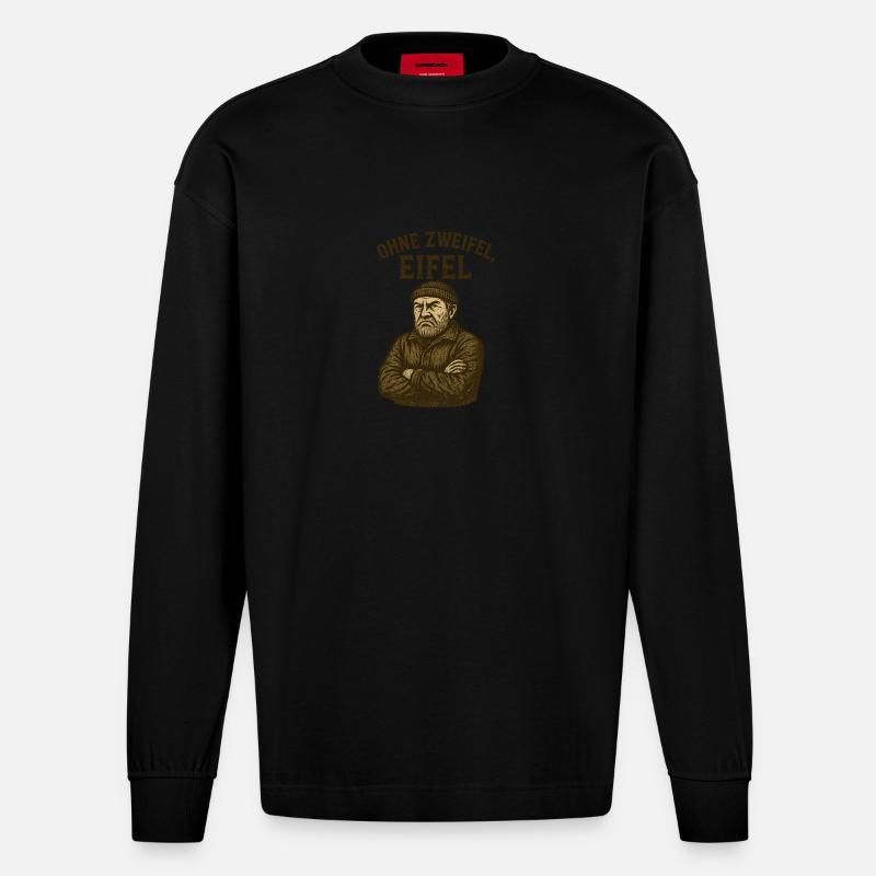 Eifel - Heavyweight Oversized Organic Langarmshirt Made in EU - SOLID BLACK