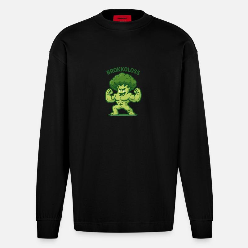 Brokkoloss - Heavyweight Oversized Organic Langarmshirt Made in EU - SOLID BLACK