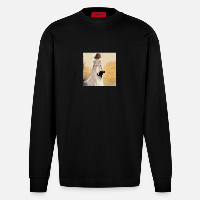 C’est du temps pour nous - Manches longues bio épais oversize fabriqué en UE - SOLID BLACK