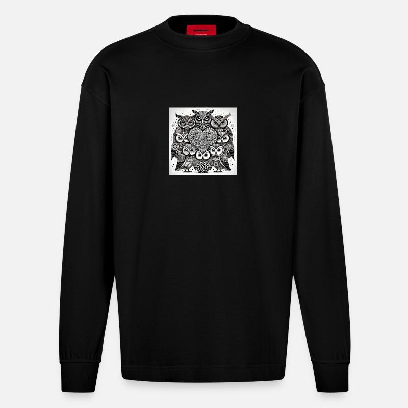 EULE II - Heavyweight Oversized Organic Langarmshirt Made in EU - SOLID BLACK