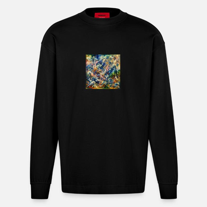 Design Marc Chagall - Heavyweight Oversized Organic Langarmshirt Made in EU - SOLID BLACK