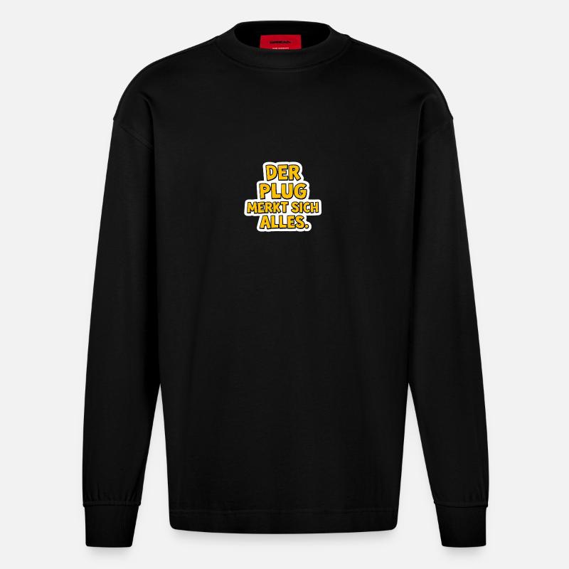 Der Plug - Heavyweight Oversized Organic Langarmshirt Made in EU - SOLID BLACK