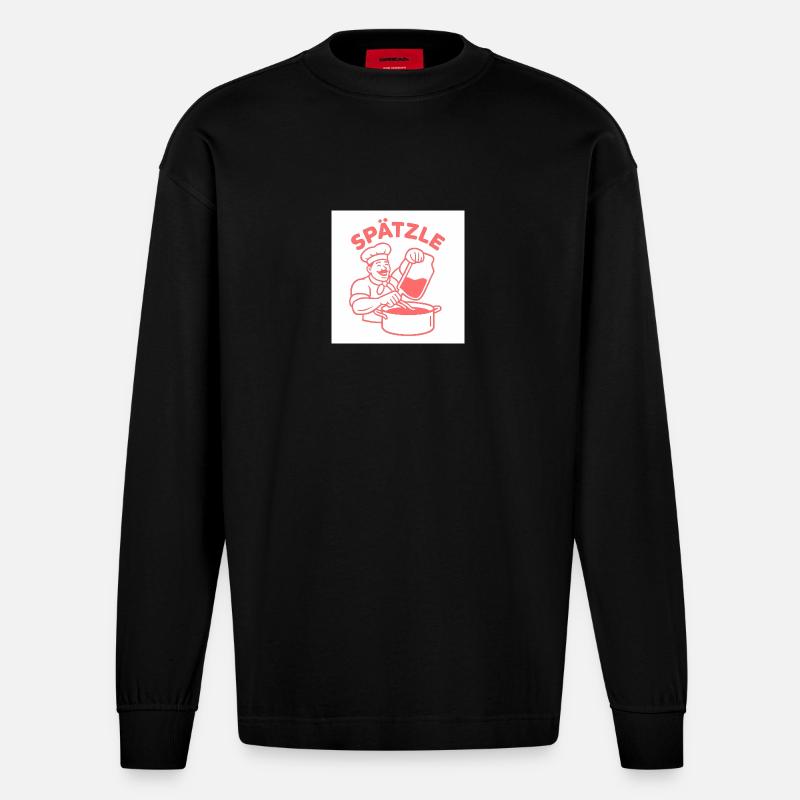 Spätzle - Heavyweight Oversized Organic Langarmshirt Made in EU - SOLID BLACK