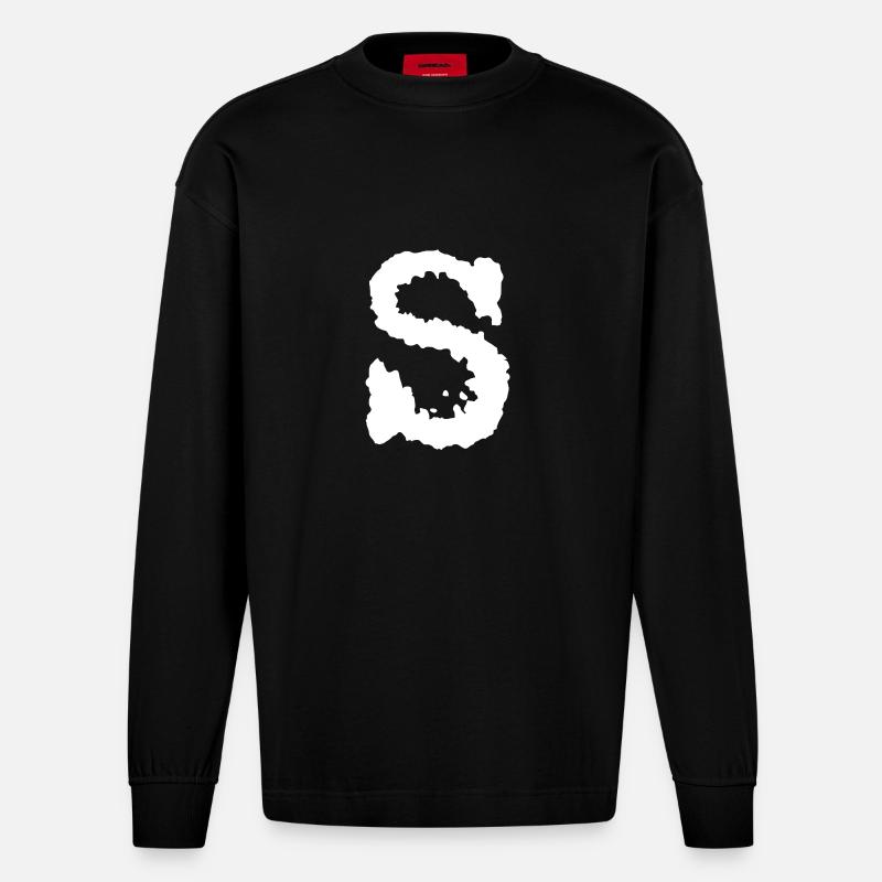 S - Heavyweight Oversized Organic Langarmshirt Made in EU - SOLID BLACK