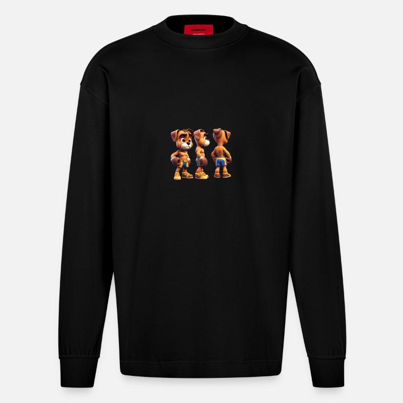 Bär Boxer - Heavyweight Oversized Organic Langarmshirt Made in EU - SOLID BLACK
