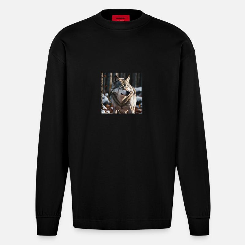 Loup - Manches longues bio épais oversize fabriqué en UE - SOLID BLACK