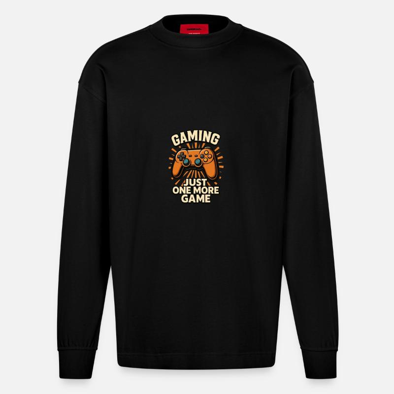 Le Jeu Continue - Manches longues bio épais oversize fabriqué en UE - SOLID BLACK