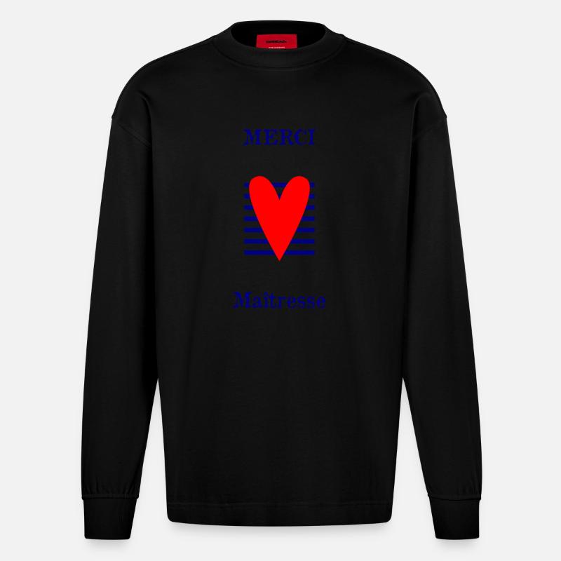 MAÎTRESSE. MERCI. MERCI MAÎTRESSE - Manches longues bio épais oversize fabriqué en UE - SOLID BLACK