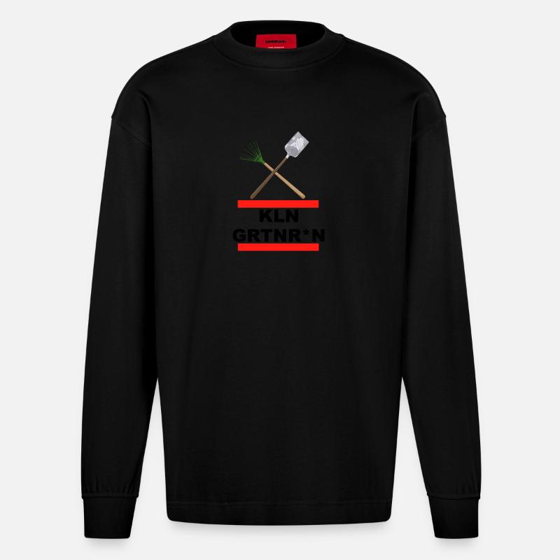 Kleingarten - Kleingärtner*in - Heavyweight Oversized Organic Langarmshirt Made in EU - SOLID BLACK