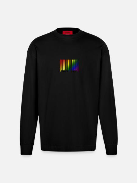 Devil Rainbow Pride - Heavyweight Oversized Organic Langarmshirt Made in EU - SOLID BLACK