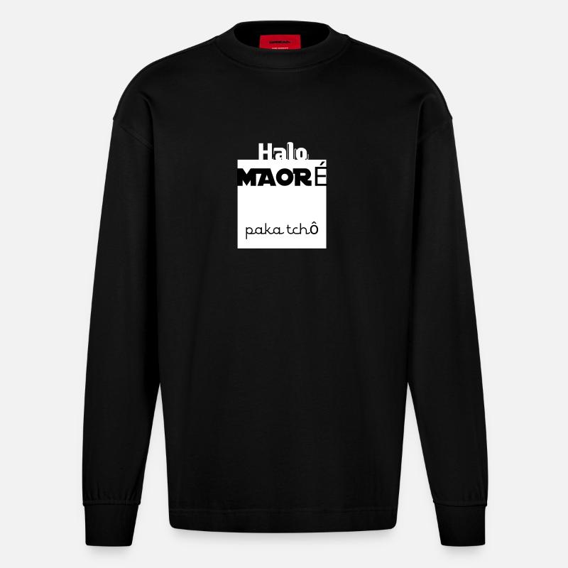 Maoré2 - Manches longues bio épais oversize fabriqué en UE - SOLID BLACK