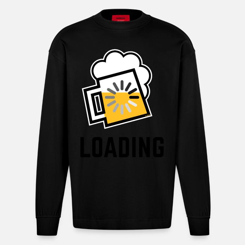 XLoading (P) - Heavyweight Oversized Organic Langarmshirt Made in EU - SOLID BLACK