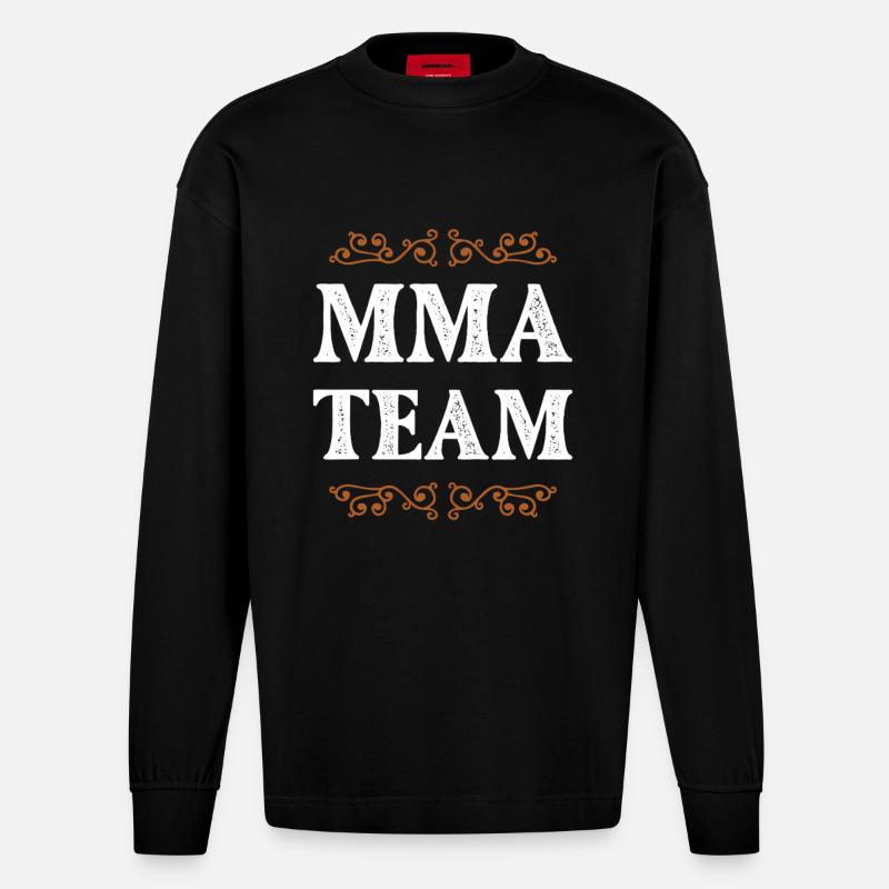 Mma Crew - Heavyweight Oversized Organic Langarmshirt Made in EU - SOLID BLACK