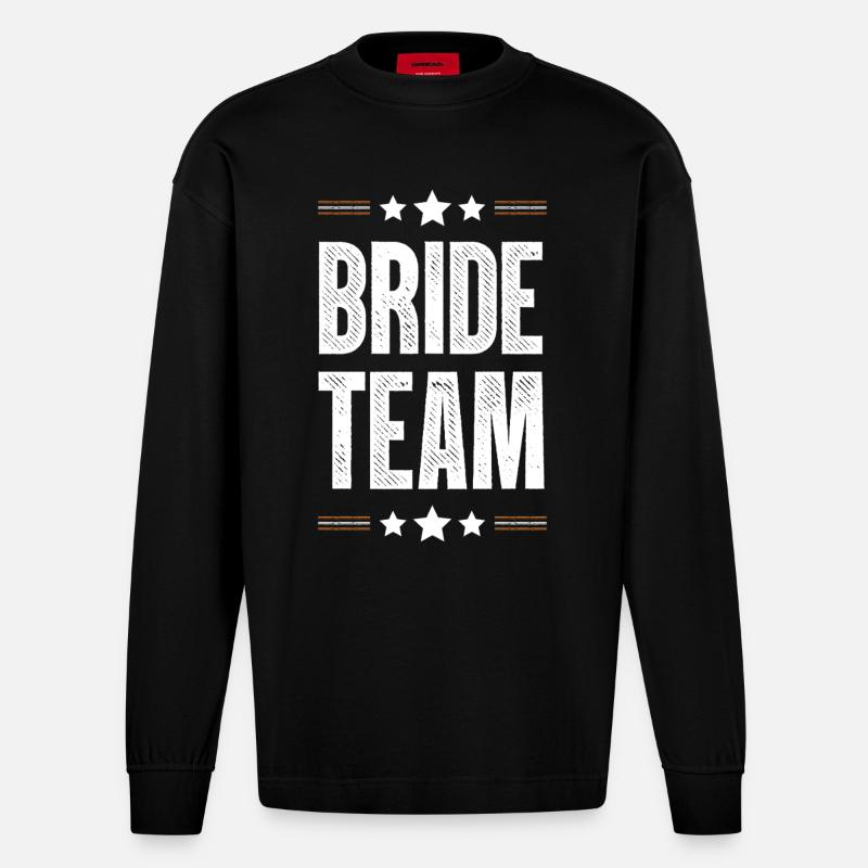 Équipe de la mariée - Manches longues bio épais oversize fabriqué en UE - SOLID BLACK