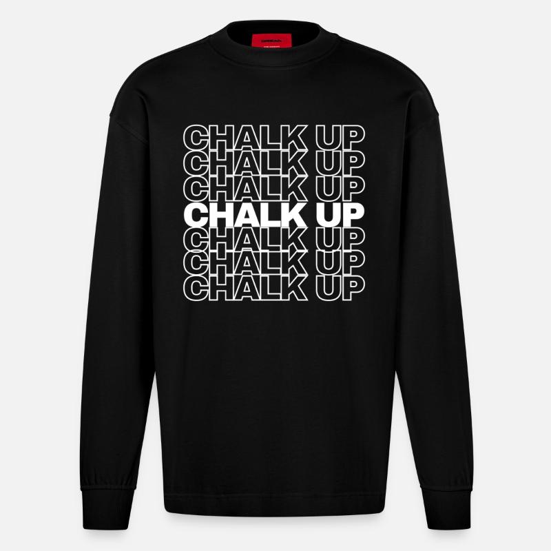 Boulderer Chalk Up Bloc - Manches longues bio épais oversize fabriqué en UE - SOLID BLACK