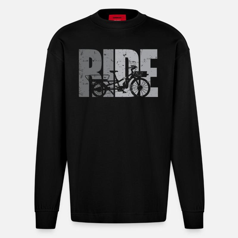 Vélo Cargo - Manches longues bio épais oversize fabriqué en UE - SOLID BLACK