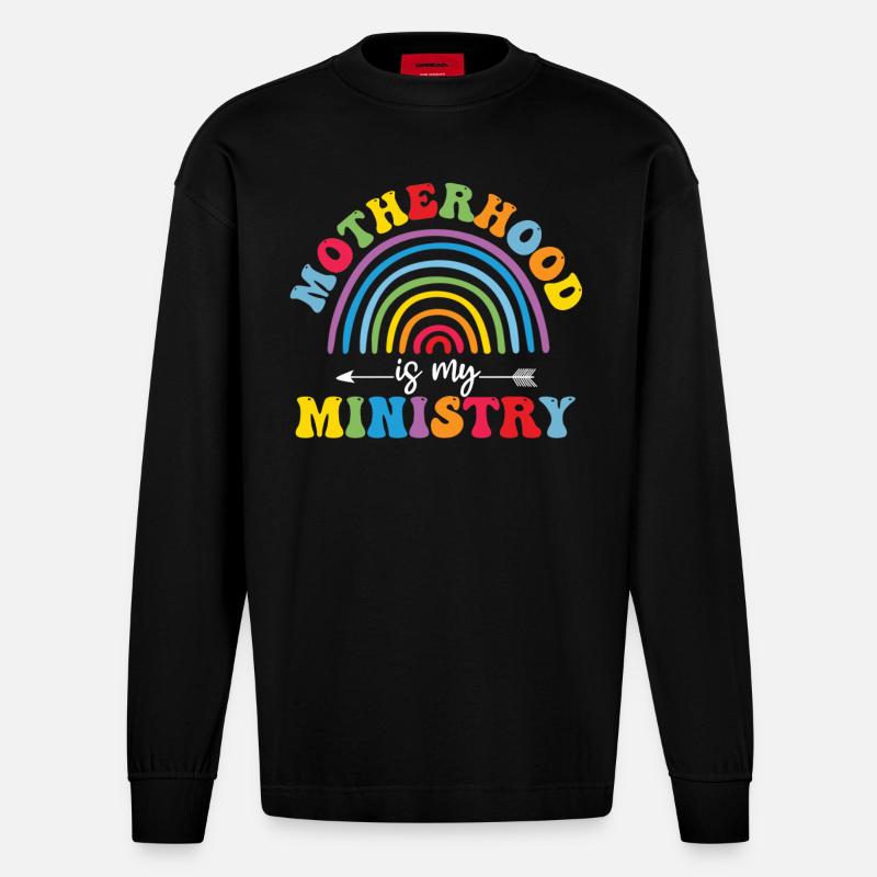 La maternité est mon ministère - Manches longues bio épais oversize fabriqué en UE - SOLID BLACK