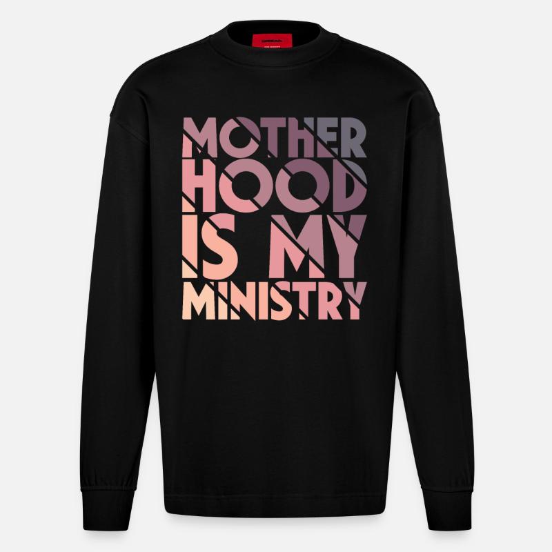 La maternité est mon ministère - Manches longues bio épais oversize fabriqué en UE - SOLID BLACK
