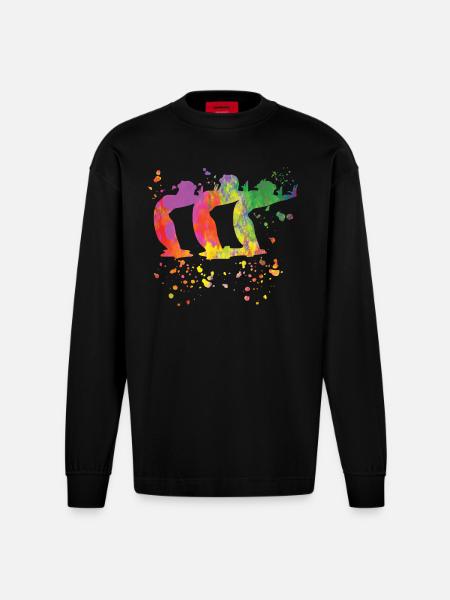 Artistic Swim Team Synchronized Swimming - Heavyweight Oversized Organic Longsleeve Shirt Made in EU - SOLID BLACK