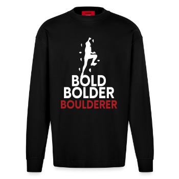 Bold Bolder Bloc de bloc - Manches longues bio épais oversize fabriqué en UE - SOLID BLACK - Devant
