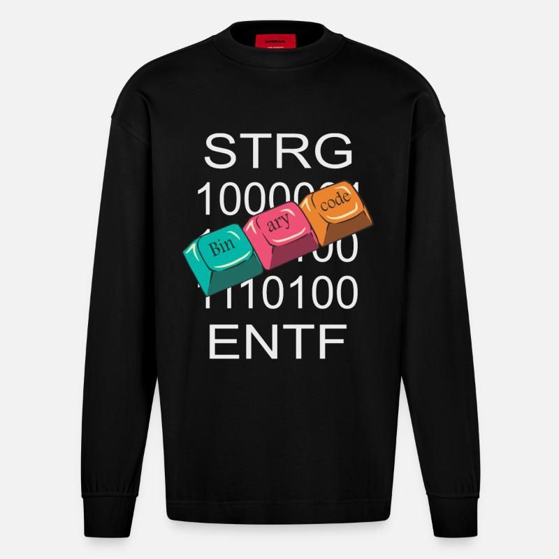 Computer Nerd - Heavyweight Oversized Organic Langarmshirt Made in EU - SOLID BLACK