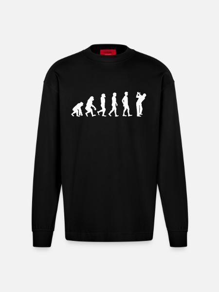 Evolution Golf - Manches longues bio épais oversize fabriqué en UE - SOLID BLACK