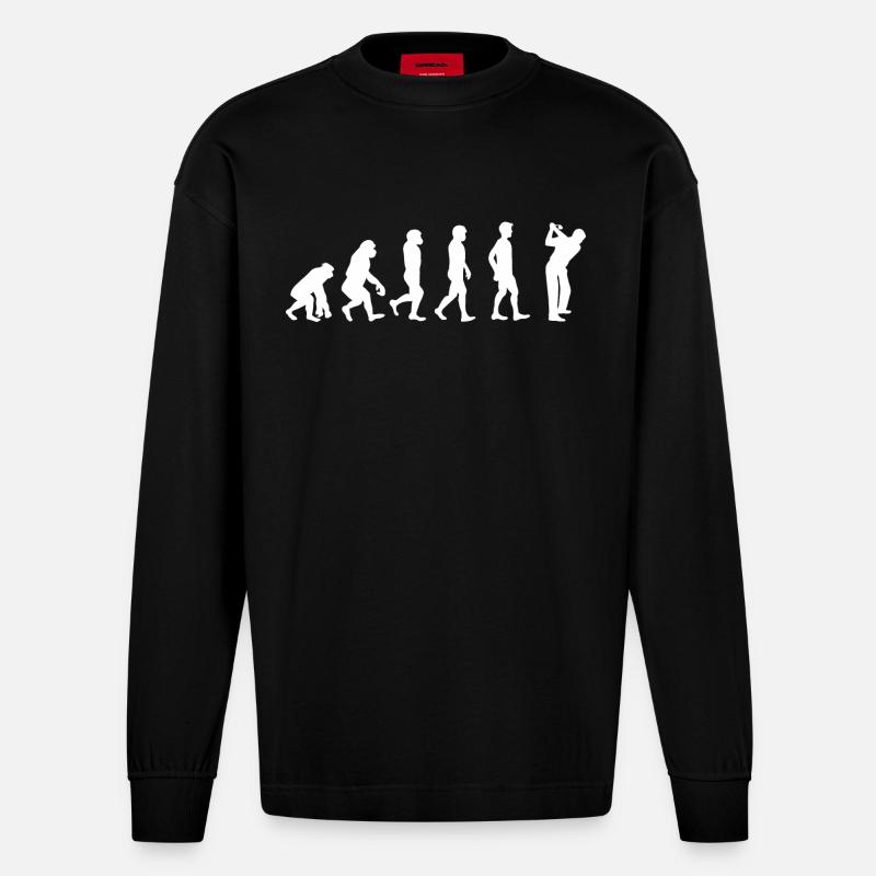 Evolution Golf - Heavyweight Oversized Organic Longsleeve Shirt Made in EU - SOLID BLACK