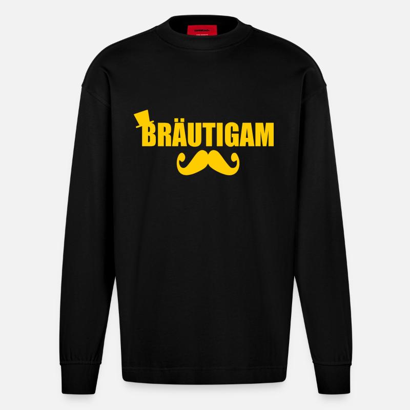 bräutigam - Heavyweight Oversized Organic Langarmshirt Made in EU - SOLID BLACK
