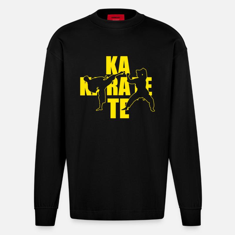 Karate - Heavyweight Oversized Organic Langarmshirt Made in EU - SOLID BLACK