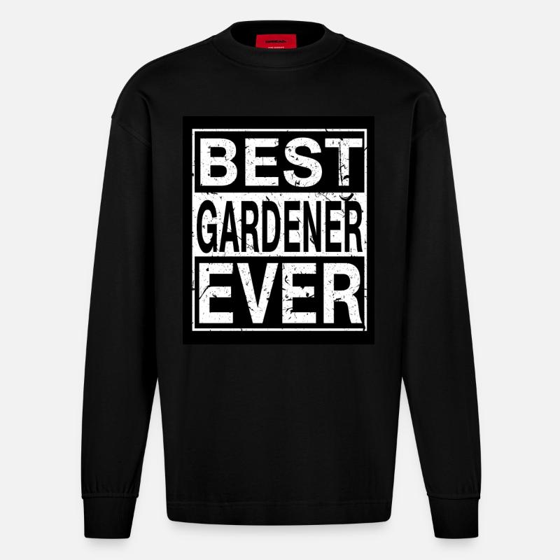 Gärtner Bester Gärtner - Heavyweight Oversized Organic Langarmshirt Made in EU - SOLID BLACK