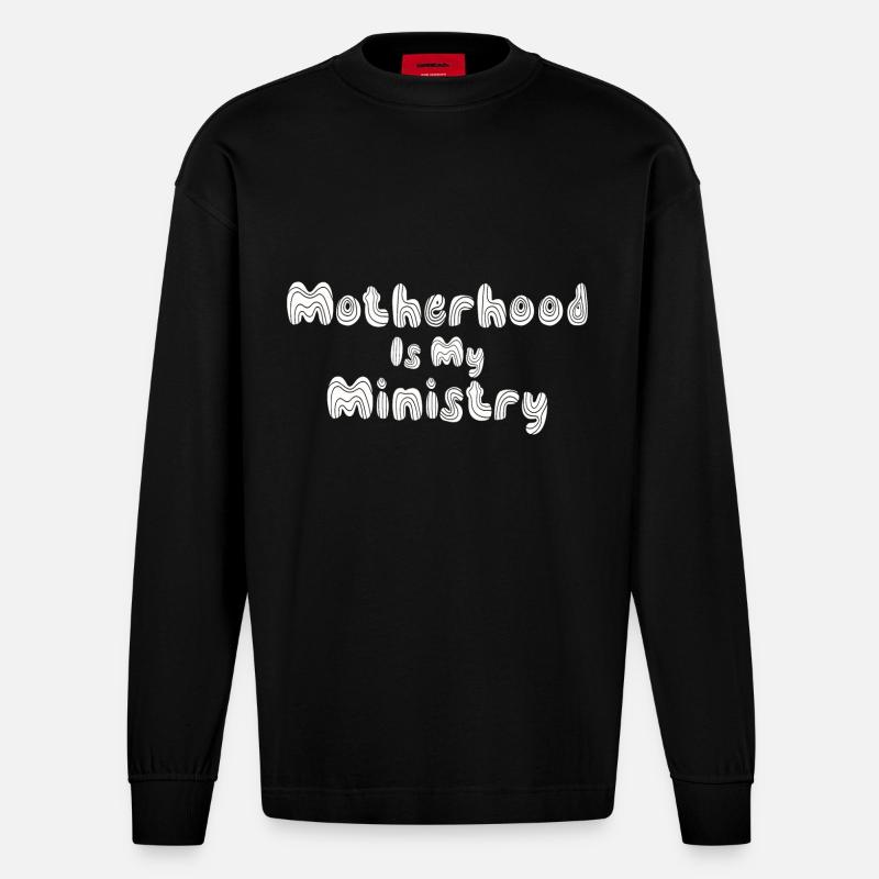 La maternité est mon ministère - Manches longues bio épais oversize fabriqué en UE - SOLID BLACK