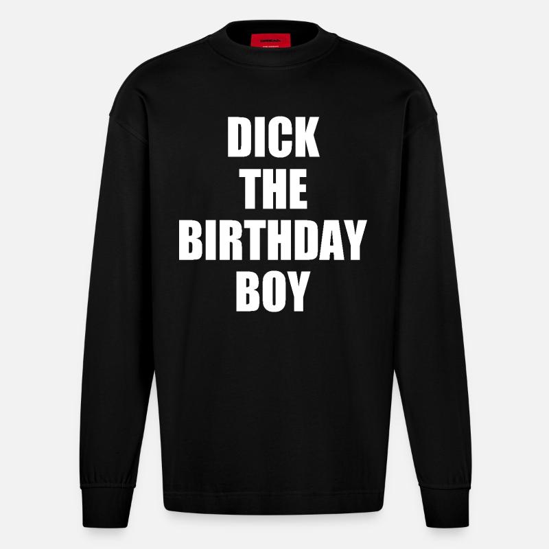 dick the birthday boy - Manches longues bio épais oversize fabriqué en UE - SOLID BLACK