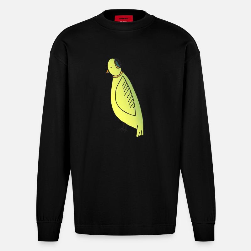 Mamma Vogel - Heavyweight Oversized Organic Langarmshirt Made in EU - SOLID BLACK