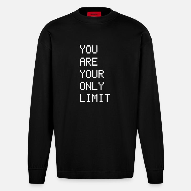 SIE SIND IHR EINZIGES LIMIT - Heavyweight Oversized Organic Langarmshirt Made in EU - SOLID BLACK
