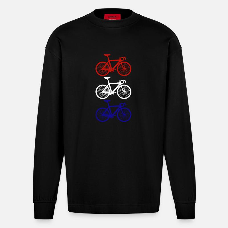 Cyclisme Cyclisme Pays-Bas - Manches longues bio épais oversize fabriqué en UE - SOLID BLACK