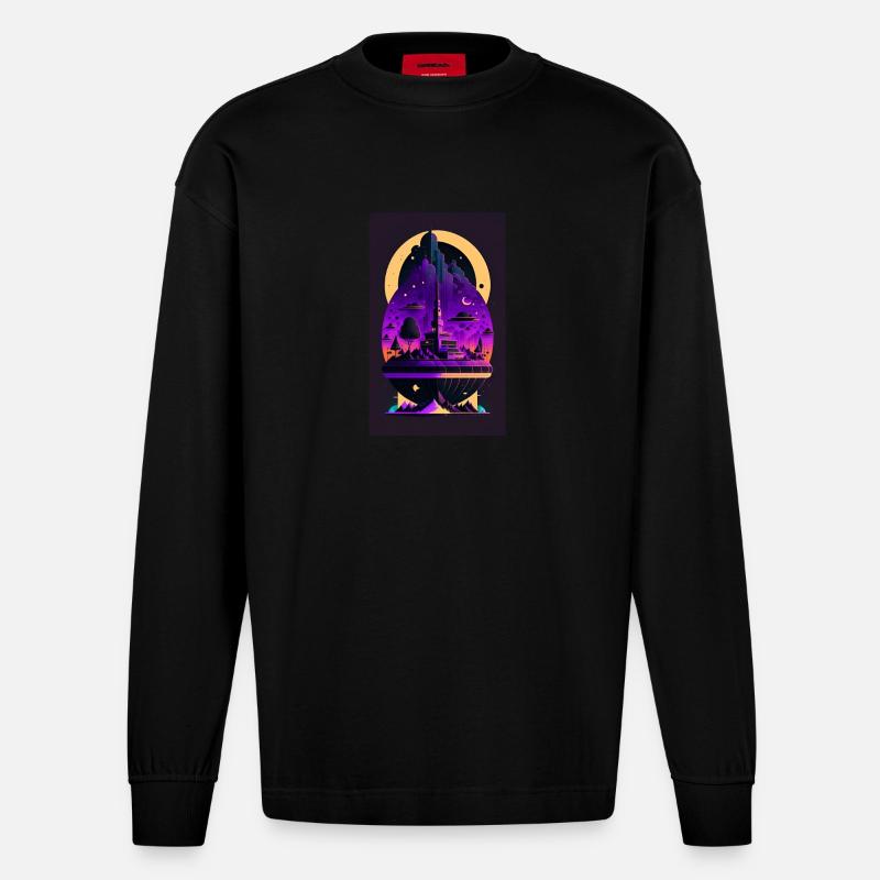 ORIGINALE KUNST - Heavyweight Oversized Organic Langarmshirt Made in EU - SOLID BLACK