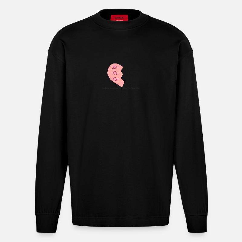 Herz - Heavyweight Oversized Organic Langarmshirt Made in EU - SOLID BLACK