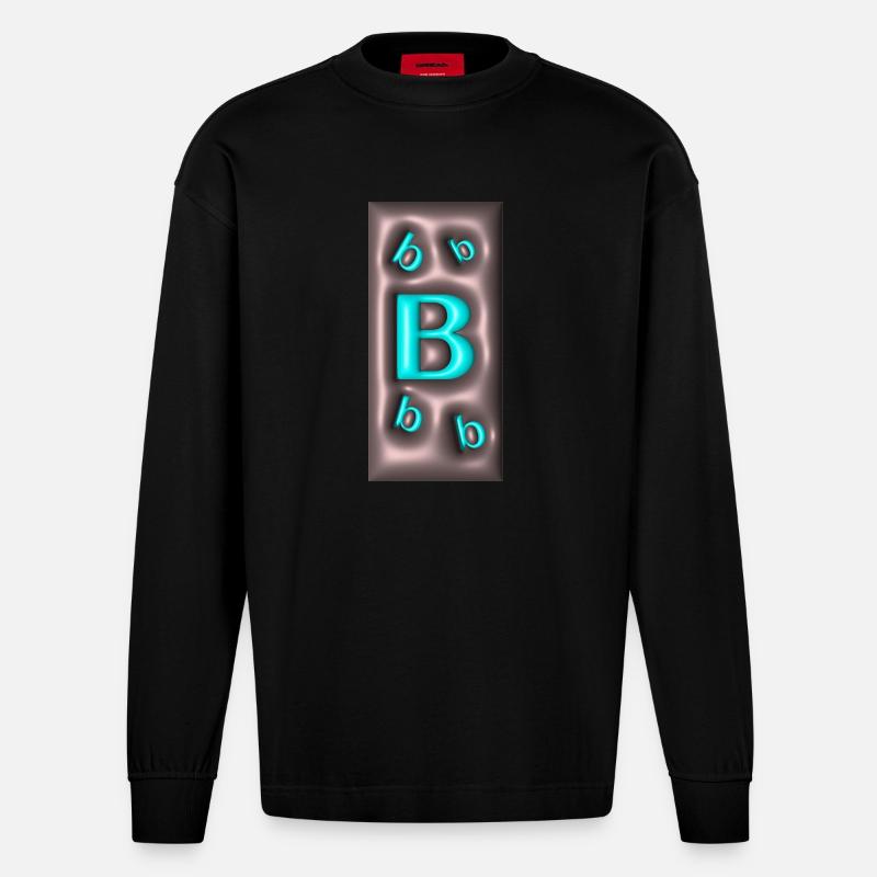 b - Heavyweight Oversized Organic Langarmshirt Made in EU - SOLID BLACK