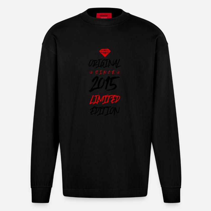 Édition limitée 2015 - Manches longues bio épais oversize fabriqué en UE - SOLID BLACK