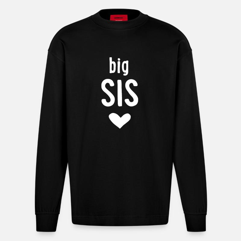 big sis - Heavyweight Oversized Organic Longsleeve Shirt Made in EU - SOLID BLACK