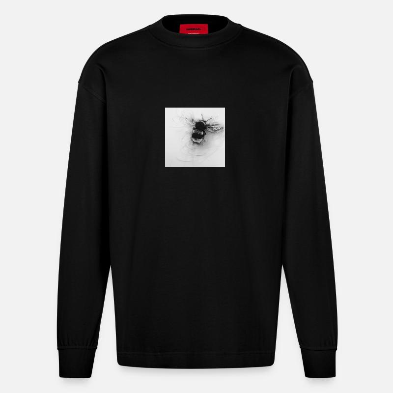 Dicker Brummer - Heavyweight Oversized Organic Langarmshirt Made in EU - SOLID BLACK