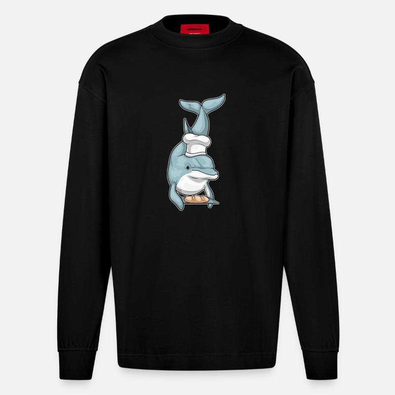 Pain Delfin Baker - Manches longues bio épais oversize fabriqué en UE - SOLID BLACK