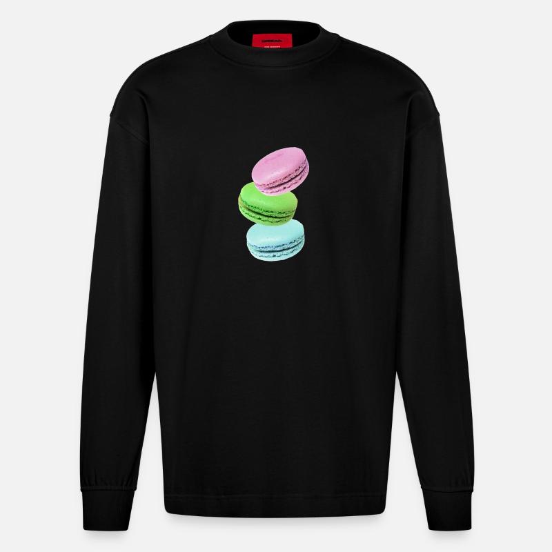 Macarons - Heavyweight Oversized Organic Langarmshirt Made in EU - SOLID BLACK