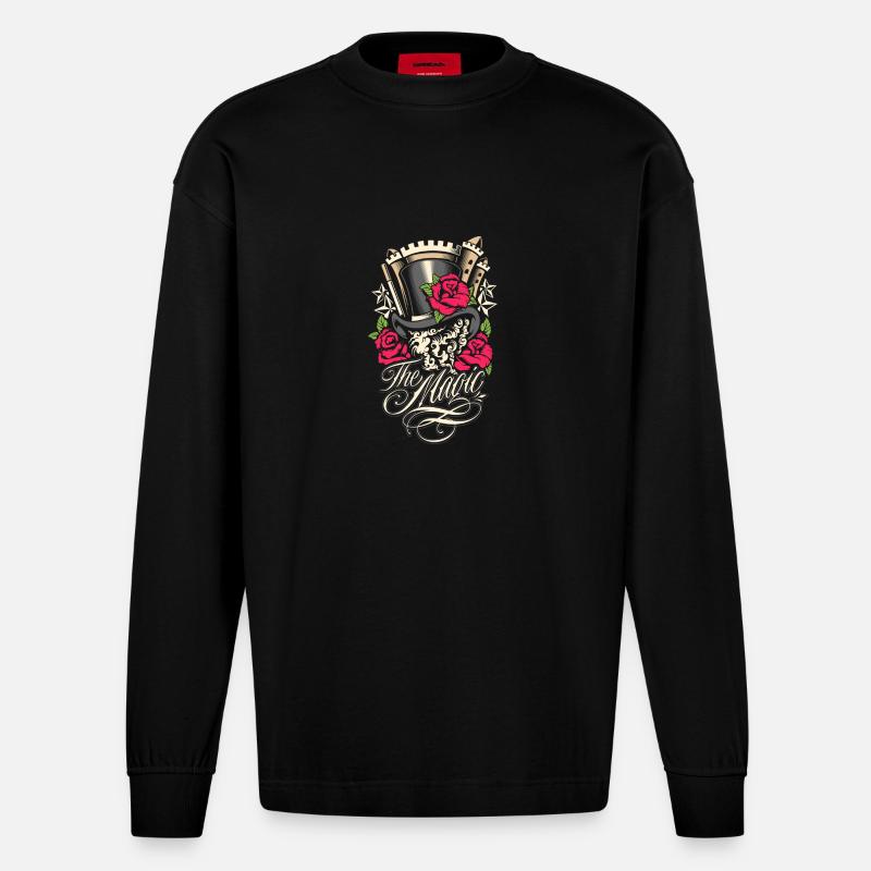 Der Magier - Heavyweight Oversized Organic Langarmshirt Made in EU - SOLID BLACK