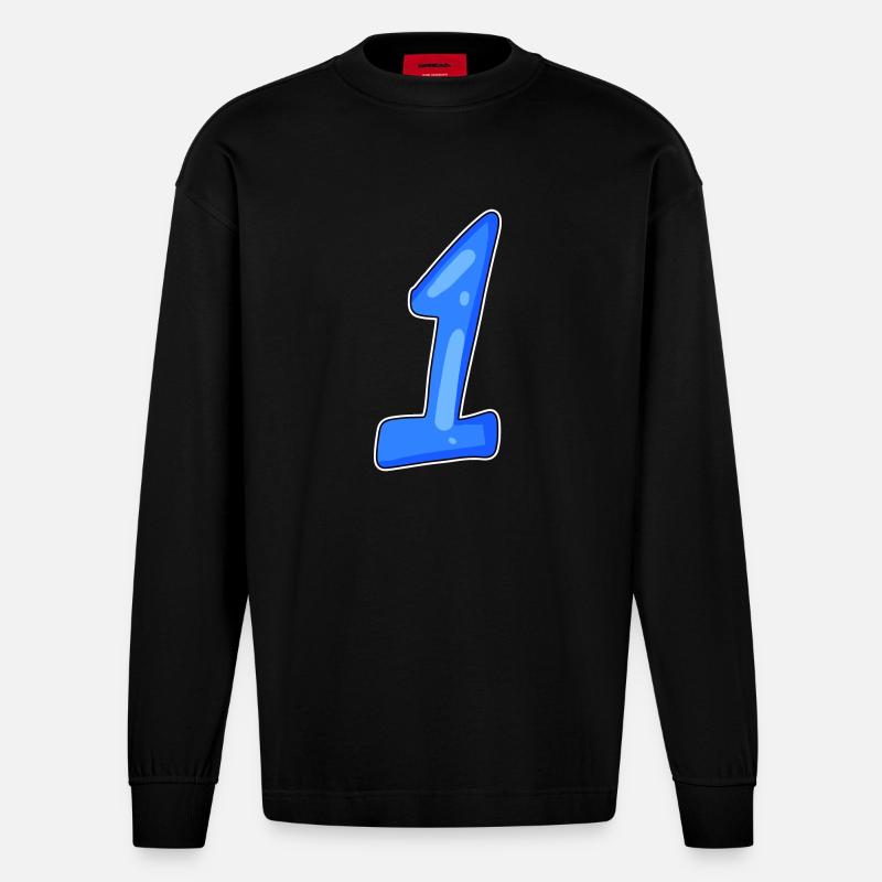 1 gewinner - Heavyweight Oversized Organic Langarmshirt Made in EU - SOLID BLACK