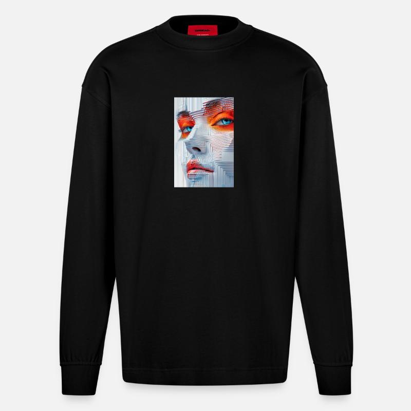 Fractemora - Heavyweight Oversized Organic Langarmshirt Made in EU - SOLID BLACK